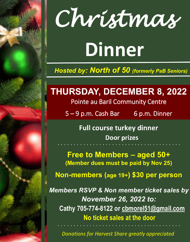 North of 50 Christmas Dinner